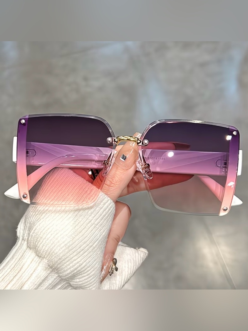 Pink Gradient Rimless Women's Sunglasses, Super Cute! NWOT